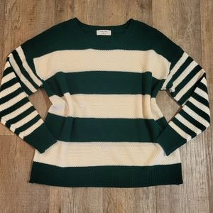 Green striped Zenana sweater, XL